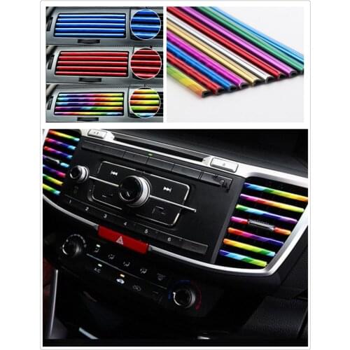 10pcs car shape conditioning air outlet decorative strip personality for Ford Mad Evos Stealth Start iosis F-450 Verve