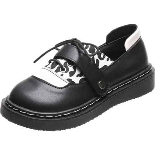 2021 Cute Lolita Shoes Black White Japanese Retro Soft Girl Leather Shoes Sweet JK Uniform Womens Single Shoes Mary Jane Shoes