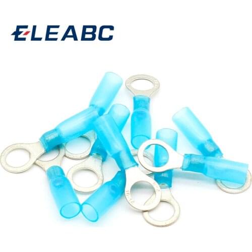 50pcs RV2-8 Blue Ring Insulated Wire Connector Crimp Terminal Cable Connector waterproof Thermal shrinkable terminal