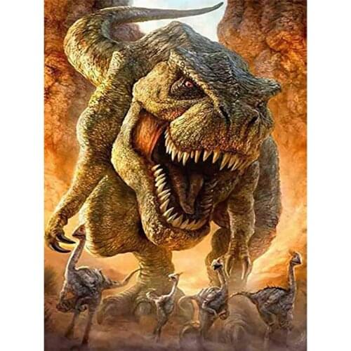 Fuyun 5D Diamond Painting Cartoon Full Round Diamond Mosaic Dinosaur Rhinestone Picture Embroidery Sale Home Decor