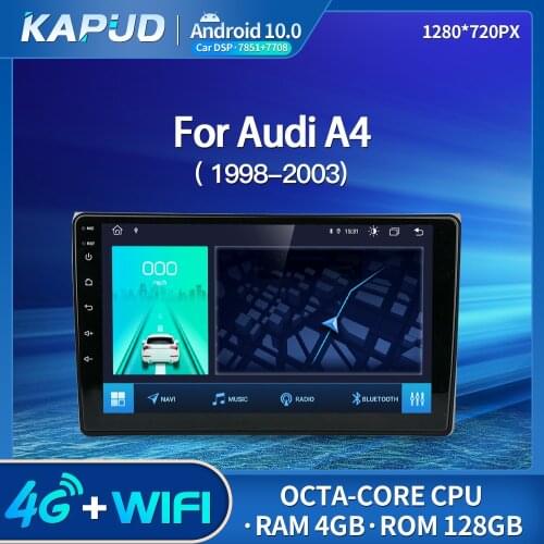 Kapud Android 10.0 Car Multimedia Player 9" Inch Navigation For Audi A4 1998-2003 S4 RS4 8E 8F B9 B7 Radio Stereo BT GPS Wifi