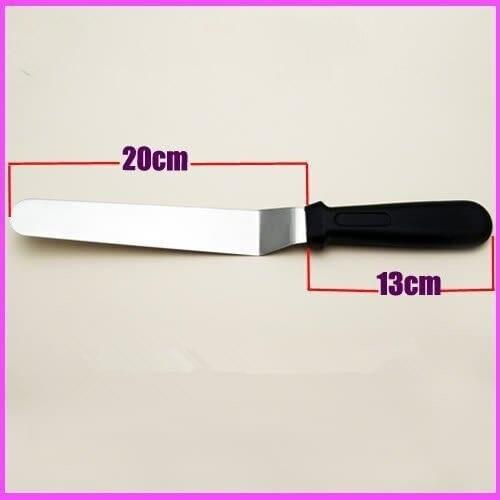 Freeshipping 100pcs Stainless steel handle 8 inch curved KNIFE rubber sword kiss cake baked cake mould tool offset spatula