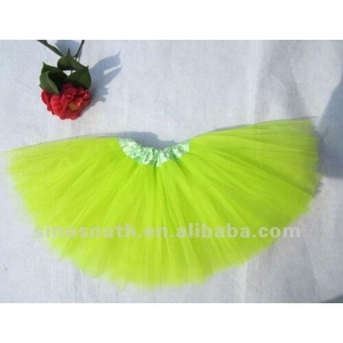 Free shipping neon lime green tutu skirts child dance party running baby ballet tutu skirt girl kids