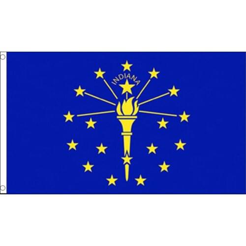 Free shipping xvggdg usa indiana state flag print Polyester banner flag