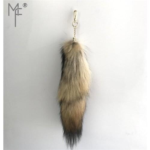 Magicfur -14"/35cm Real fur tail Bush Wolves wolf coyote tails Keychain fur tassel bag Charm Car Keyring Pendant