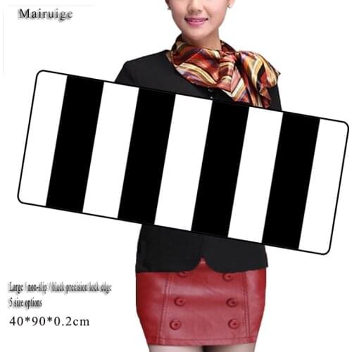 Mairuige Black and White Locking Edge Large Gaming Mouse Pad Mats for PC Computer Laptop Notbook for CS GO League of Legends