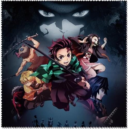 Demon Slayer Cosplay Glasses Cleaner 150*150mm Microfiber Glasses Cleaning Cloth For Lens Phone Screen Cleaning Wipes Accessory