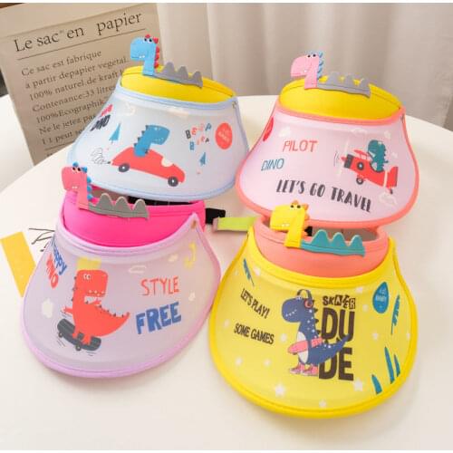 Childrens Dinosaur sunshade hat summer sunscreen boys sun hat baby girls summer thin lovely foreign air cap