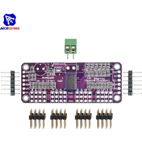 Diymore CJMCU-PCA9685 16 Channel 12 Bit PWM Servo Driver Module I2C Interface 1.6 KHz PWM