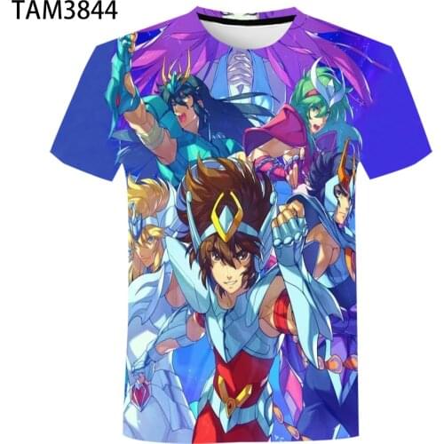 Youth Mens Short Sleeve T-Shirt Japanese Anime Saint Seiya Legend of Sanctuary 3D Printing Childrens Street Style Fashion Top