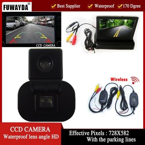 FUWAYDA Wrieless Color CCD Car Rear View Camera for Kia Forte / Hyundai Verna Solaris Sedan 4.3 Inch foldable LCD TFT Monitor