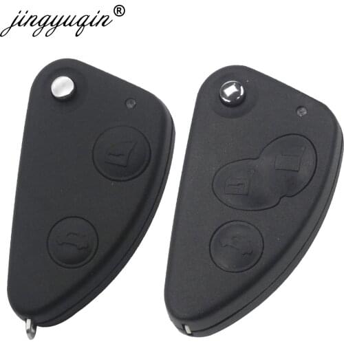 Jingyuqin 10pcs/lot 3 Button Uncut Remote Car Key Case Shell Flip Fob for Alfa Romeo 147 156 166 GT