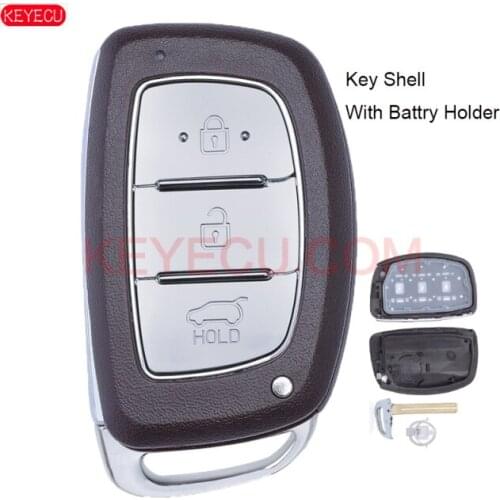 KEYECU Smart Remote Key Shell 3 Button for Hyundai IX25 IX35 Elantra Sonata Verna ( With Battry Holder)