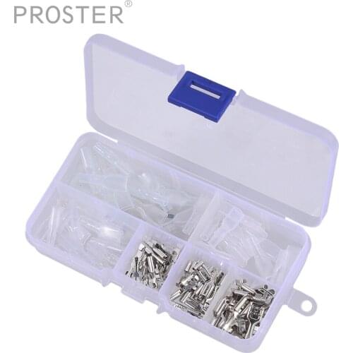 PROSTER 60Pcs Bullet Terminal Plug Spring 4mm Bullet Terminal Connector Female Plug Terminal Connection Cold Crimp Terminal