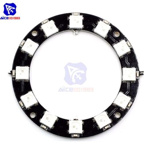 Diymore RGB LED Ring 12 Bits LEDs WS2812 5050 RGB LED Ring Lamp Light with Integrated Drivers for Arduino