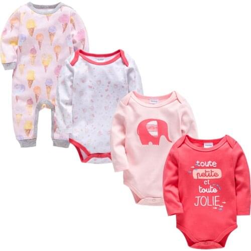 4pcs Baby Girl Clothes Set Toddler roupas de bebe Clothing Cotton Full Sleeve Body bebe set Baby
