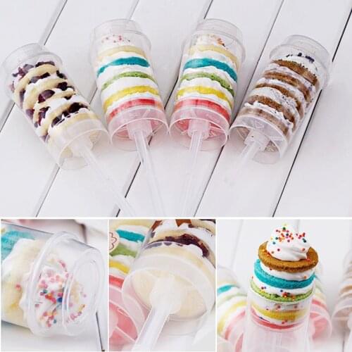Kitchen Rainbow Cake Tool Fashion Pusher Ice cream cup Plastic Cup Decoration Rainbow Box