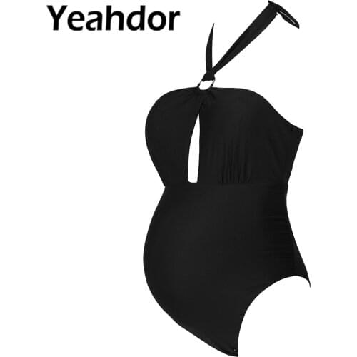 Pregnant Woman Swimwear Tankinis Suit Open Back High Waist Swimsuit Maternity Bodysuit Summer One Pieces Padded Bra Beachwear