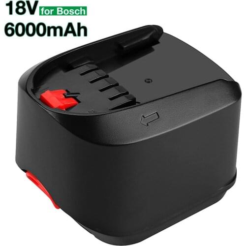 18V 6000mAh Lithium Rechargeable Battery for Bosch 2607336208 2607335040 AL1830CV (only for Type C) PBA PSB PST PSR 18 Li-2