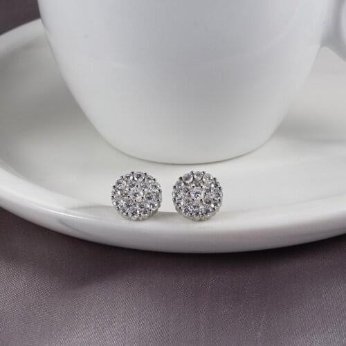 Small Disc Zircon Earrings Fashion Personality Simple Ladies Earrings Small Fresh Style Popular Jewelry Classic Wild Earrings