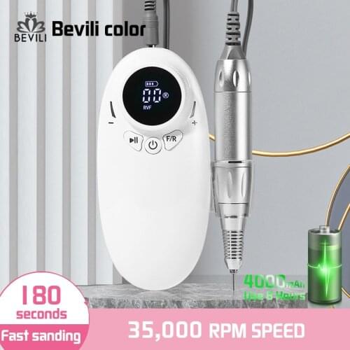 Nail Drill Machine 35000 RPM Portable Rechargeable Can Use 8 Hours Nail Drill Pen Apparatus for Manicure Nail Gel Polisher