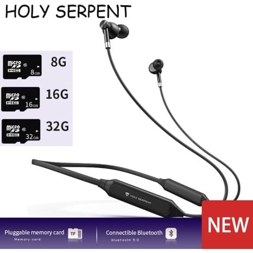 HOLY SERPENT K0 Bluetooth 5.0 Earphone 8G/16G/32G Sports Earphones Universal Wireless Music Headset HIFI Bass Earbuds Fast Ship