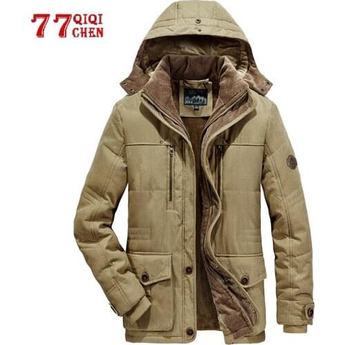 Thick Winter Jacket Men Plus Size 6XL 7XL Cotton Hooded Parkas Mens Military Multi-Pocket Parkas Hombre Invierno Keep Warm -30'C