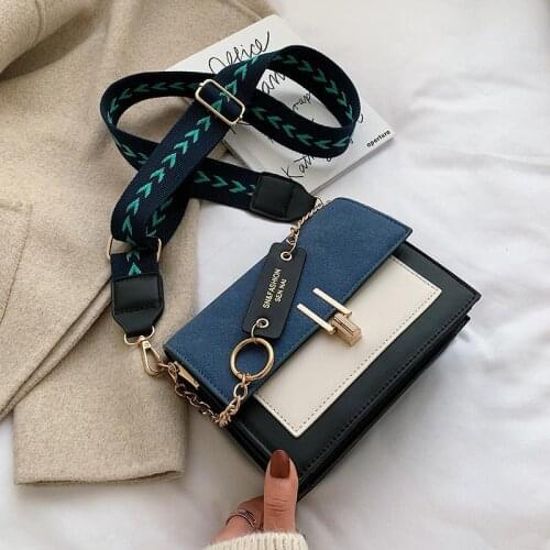 2020 new mini handbags women fashion ins ultra fire retro wide shoulder strap messenger bag purse simple style Crossbody Bags