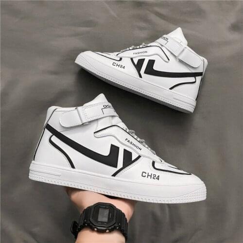 New autumn high top shoe board shoes Korean version versatile sports casual small white shoes mens fashion shoes 9108