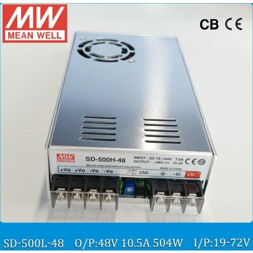 Original MEAN WELL SD-500L-48 48V isolated converter Input 19~72VDC to 48V 500W 10.5A meanwell dc dc converter wide 4:1 input