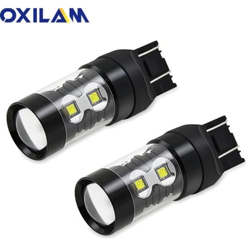 OXILAM 2Pcs 1400LM T20 7443 W21/5W LED Bulb 7440 W21W WY21W Led Auto Reverse Backup Light Car Signal Lamp White