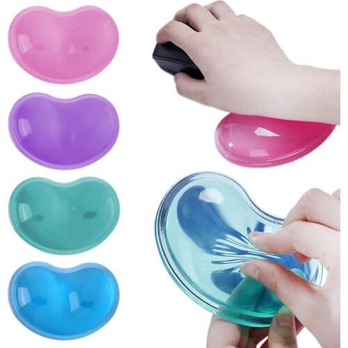 Silicone Heart-shaped Computer Mouse Wrist Pad 3D Wavy Comfort Gel Support Cushion Pad Hand Wrist Protector Desktop Laptop