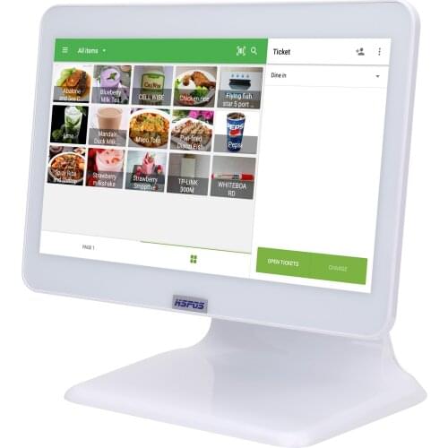 HSPOS 13.3 inch Touch Screen Amdroid POS System Cash Register Machine with Loyverse Software HS-C582