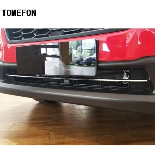 TOMEFON 1piece For Subaru XV 5-door Hatchback 2017 2018 Stainless Steel Exterior Bottom Front Grille Grill Cover Decoration Trim