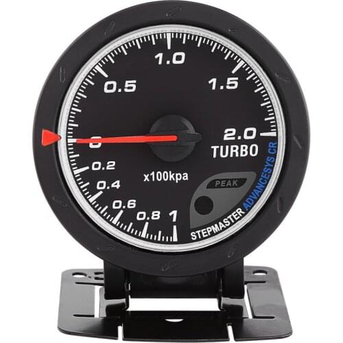 Universal Car Boost Gauge 60mm LED Turbo Boost Meter Gauge Black Shell For Auto Racing Car 0-200 Kpa Car-Styling