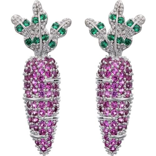 High quality carrot with miniature inlaid zircon earrings for women ER-245