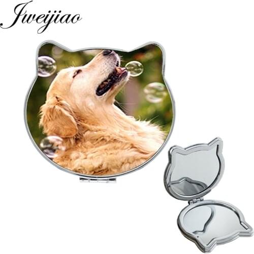 Youhaken Golden retriever Cat Mini Ear Shaped spiegel Folding Health Tools Bubble play dogs new miroir de maquillage E788