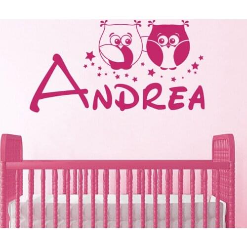 YOYOYU Wall Decal Vinyl Name Owl Birds Kids Wall sticker Carving Vinyl Adesivo DIY Bedroom Home Decoration Art Poster GY014