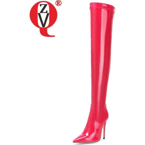 ZVQ Women winter New Style Fashion Over the knee high boots Concise Comfortable Solid color Pointed Toe Leisure Mature soft