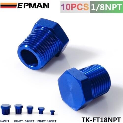 1/8"NPT Aluminum Hex Head Male Port Plug Block Off Fitting Adapter Blue TK-FT18NPT