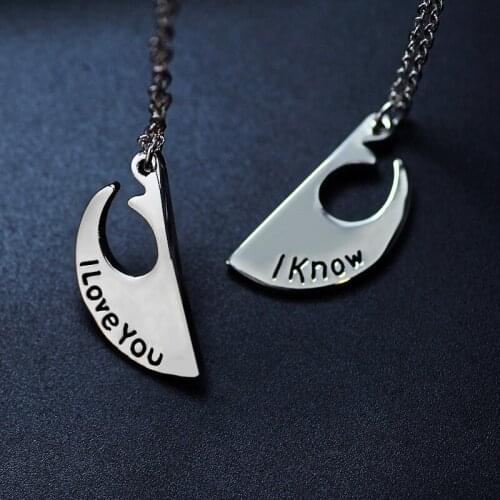 1 Set Metal Necklace Women Men Fashion Geometric Couple Jewelry Long Chain Pendant Necklace Valentines Day Gift Collares
