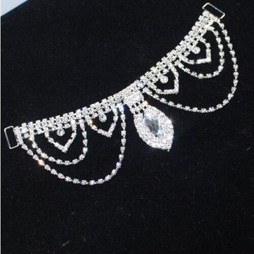 10pcs Crystal Rhinestone Bikini Connectors/Buckle Silver Metal Chain Buckles Bikini Accessories#BN001