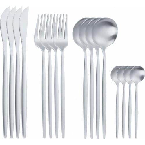16 Pcs Dinnerware Set Upscale Stainless Steel Tableware Set Luxury Forks Knives Spoons Flatware Set Dishwasher Safe Cutlery Sets
