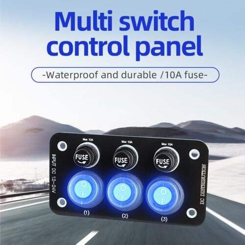 3 Gang 6 Gang Rocker Switch Panel 12-24V On-OFF Toggle Switch Panel Waterproof with 10A Fuse for Cars Trucks SUV Marine Boat