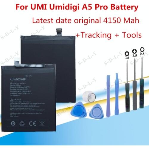 UMI Umidigi A5 Pro Battery 4150mAh 100% New Replacement Parts Phone Accessory Accumulators +Tracking + Tools