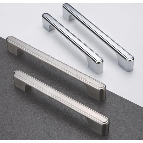 Black American Wardrobe Door Pull Hand Zinc Alloy Modern Simple Nordic Wind Cabinet Long Pull Knobs Shoe Cabinet Drawer Handle