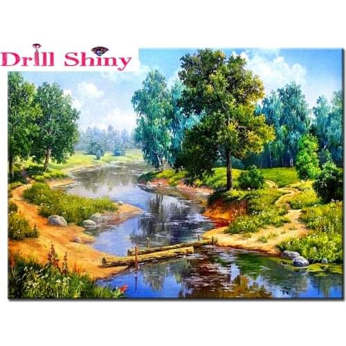 DIY 5D Diamond Painting Cross Stitch scenery Sticker Mosaic diamond Embroidery tree pattern Rhinestones art Craft Home Decor