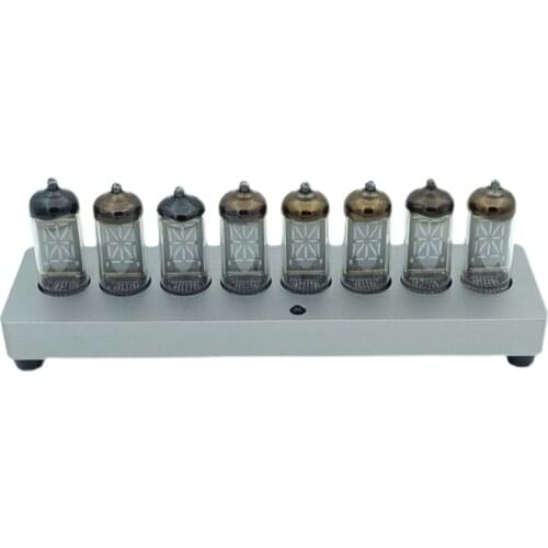 IV17 Fluorescent Tube Clock display English sentence and week Colorful Glow Tube Clock Aluminum CaseExquisite gift/present