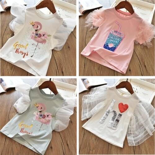 3-8Y Unicorn T Shirt Baby Girl Summer Clothes Camiseta Unicornio Tshirt Girls Tops Femme Kid Tee Enfant Birthday Party Clothing