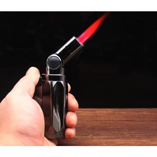 Flexional Torch Spray Gun Lighters 1300C Powerful Jet Red Flame Cigar Lighter Inflatable Gas Butane Lighter Smoking Accessories